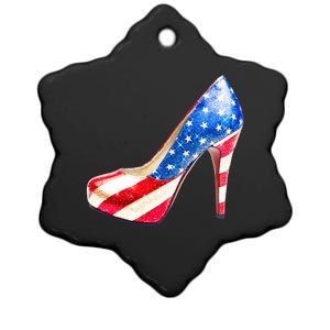 Cute Sparkly Patriotic American Usa Flag Heels Shoes Ceramic Star Ornament