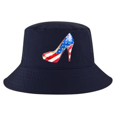 Cute Sparkly Patriotic American Usa Flag Heels Shoes Cool Comfort Performance Bucket Hat