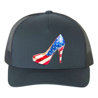 Cute Sparkly Patriotic American Usa Flag Heels Shoes Yupoong Adult 5-Panel Trucker Hat