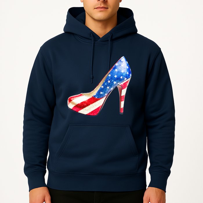 Cute Sparkly Patriotic American Usa Flag Heels Shoes Hoodie