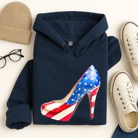 Cute Sparkly Patriotic American Usa Flag Heels Shoes Hoodie