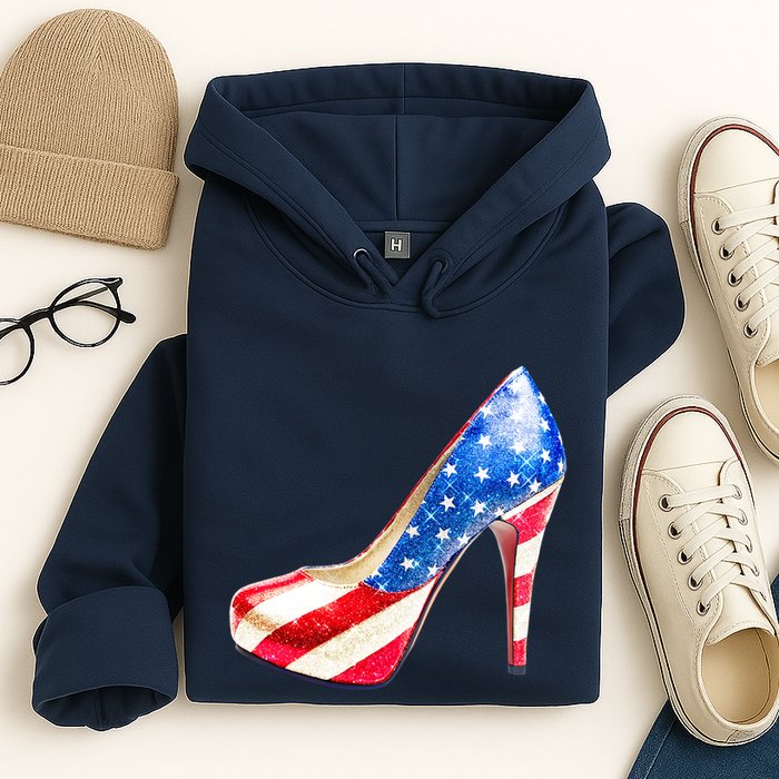 Cute Sparkly Patriotic American Usa Flag Heels Shoes Hoodie
