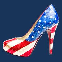 Cute Sparkly Patriotic American Usa Flag Heels Shoes Hoodie