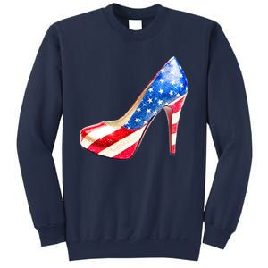 Cute Sparkly Patriotic American Usa Flag Heels Shoes Sweatshirt