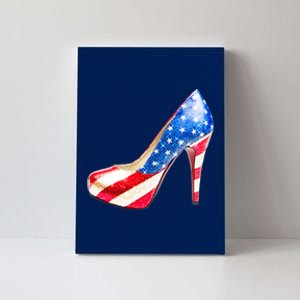 Cute Sparkly Patriotic American Usa Flag Heels Shoes Canvas