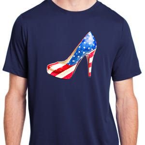 Cute Sparkly Patriotic American Usa Flag Heels Shoes Adult ChromaSoft Performance T-Shirt