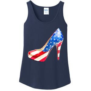 Cute Sparkly Patriotic American Usa Flag Heels Shoes Ladies Essential Tank