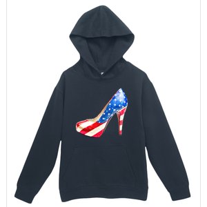 Cute Sparkly Patriotic American Usa Flag Heels Shoes Urban Pullover Hoodie