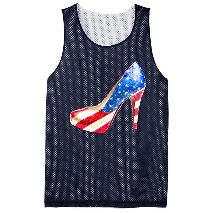 Cute Sparkly Patriotic American Usa Flag Heels Shoes Mesh Reversible Basketball Jersey Tank