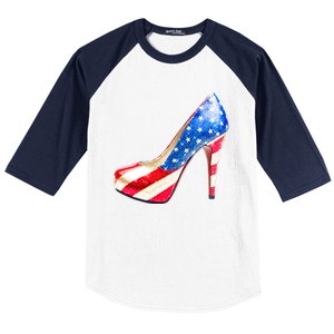 Cute Sparkly Patriotic American Usa Flag Heels Shoes Baseball Sleeve Shirt