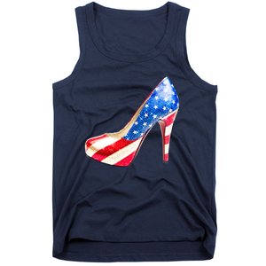 Cute Sparkly Patriotic American Usa Flag Heels Shoes Tank Top