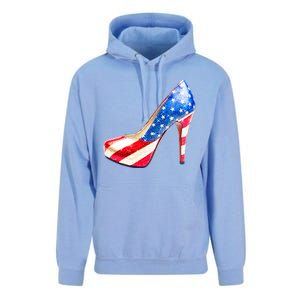 Cute Sparkly Patriotic American Usa Flag Heels Shoes Unisex Surf Hoodie