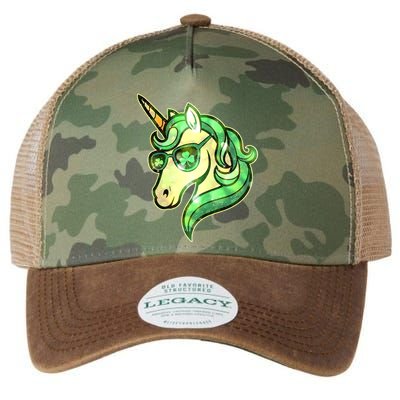 Cool St Patricks Day Lucky Shamrock Clover Unicorn Legacy Tie Dye Trucker Hat