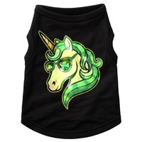 Cool St Patricks Day Lucky Shamrock Clover Unicorn Doggie Tank