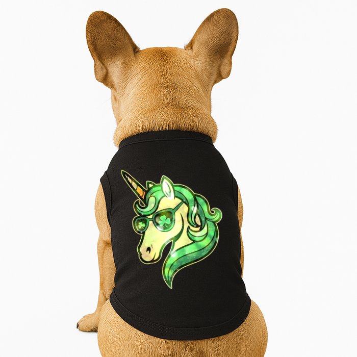 Cool St Patricks Day Lucky Shamrock Clover Unicorn Doggie Tank