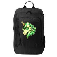 Cool St Patricks Day Lucky Shamrock Clover Unicorn City Backpack