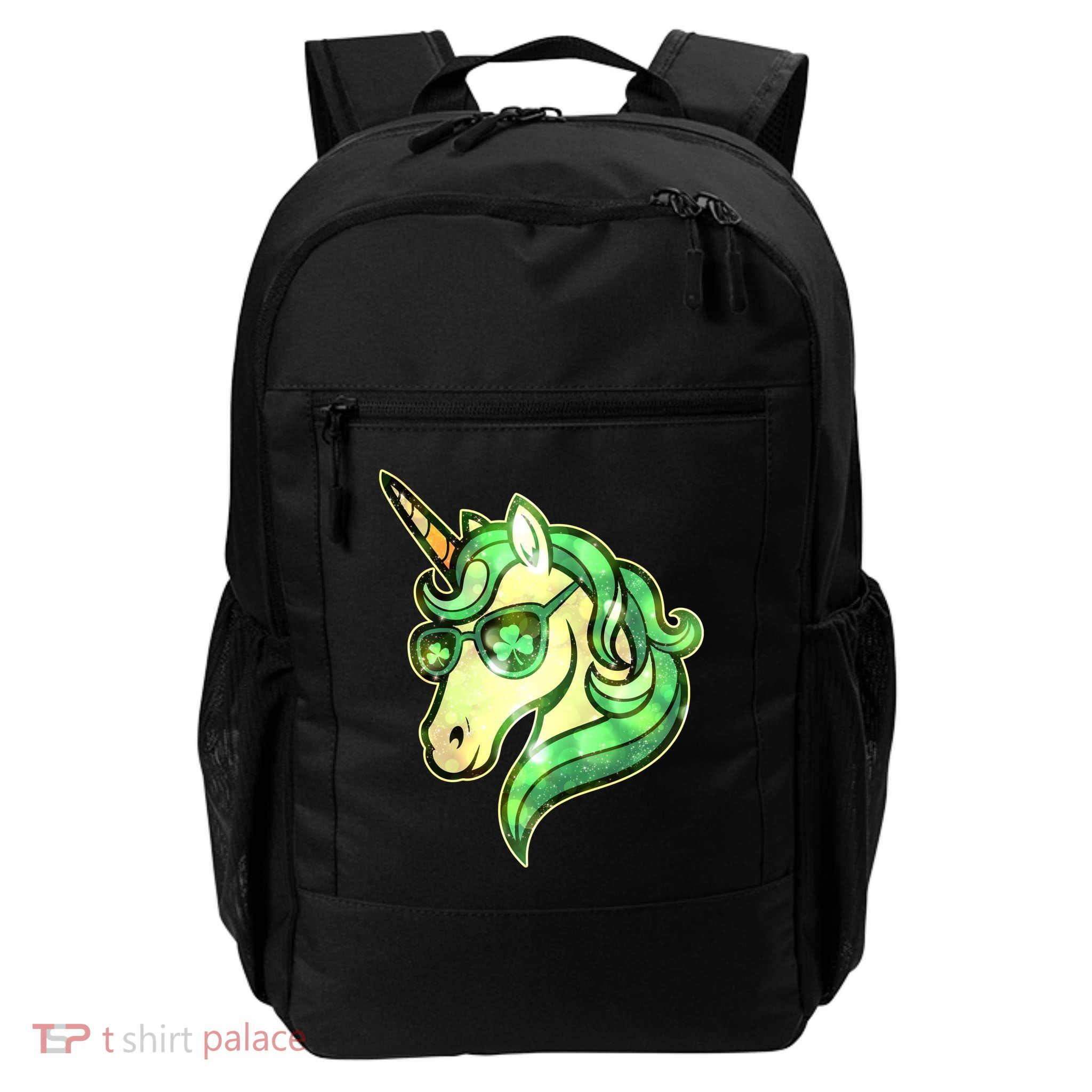 Cool St Patricks Day Lucky Shamrock Clover Unicorn Daily Commute Backpack