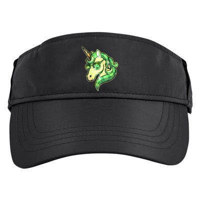 Cool St Patricks Day Lucky Shamrock Clover Unicorn Adult Drive Performance Visor
