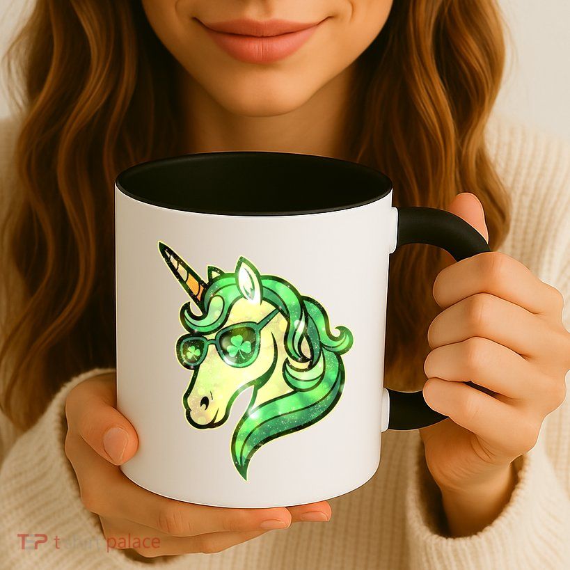 Cool St Patricks Day Lucky Shamrock Clover Unicorn Mug