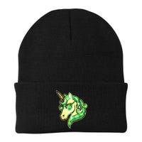 Cool St Patricks Day Lucky Shamrock Clover Unicorn Beanie