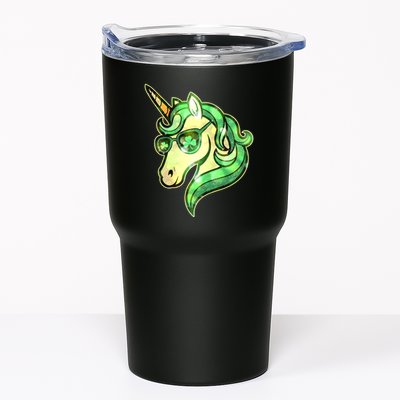 Cool St Patricks Day Lucky Shamrock Clover Unicorn Tumbler
