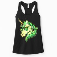 Cool St Patricks Day Lucky Shamrock Clover Unicorn Womens Tank Top