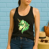 Cool St Patricks Day Lucky Shamrock Clover Unicorn Womens Tank Top