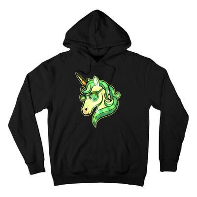 Cool St Patricks Day Lucky Shamrock Clover Unicorn Tall Hoodie