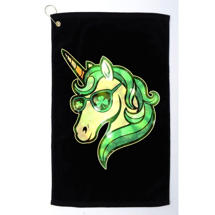 Cool St Patricks Day Lucky Shamrock Clover Unicorn Golf Towel