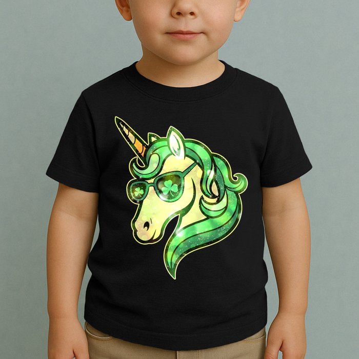 Cool St Patricks Day Lucky Shamrock Clover Unicorn Toddler T-Shirt