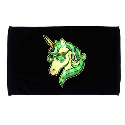 Cool St Patricks Day Lucky Shamrock Clover Unicorn Microfiber Hand Towel
