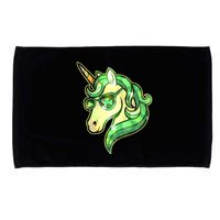 Cool St Patricks Day Lucky Shamrock Clover Unicorn Microfiber Hand Towel