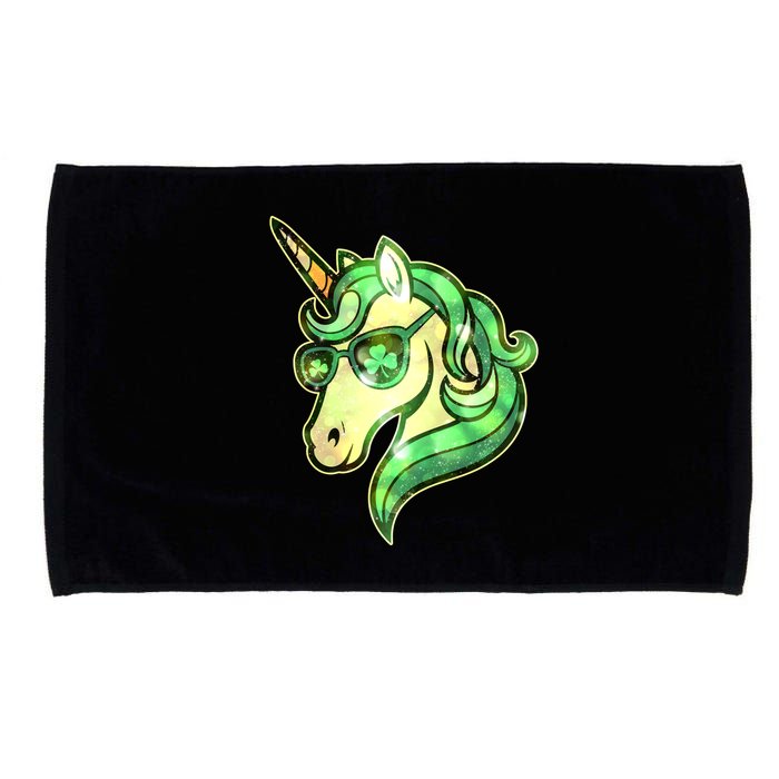 Cool St Patricks Day Lucky Shamrock Clover Unicorn Microfiber Hand Towel