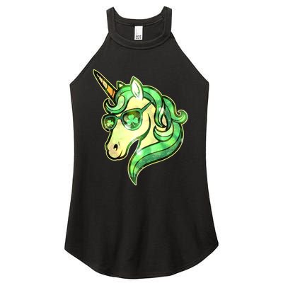 Cool St Patricks Day Lucky Shamrock Clover Unicorn Women's Perfect Tri Rocker Tank
