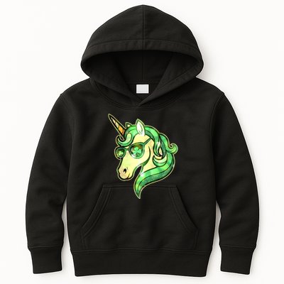 Cool St Patricks Day Lucky Shamrock Clover Unicorn Kids Hoodie