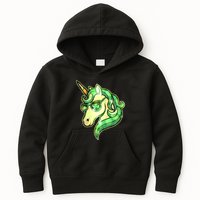 Cool St Patricks Day Lucky Shamrock Clover Unicorn Kids Hoodie