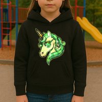 Cool St Patricks Day Lucky Shamrock Clover Unicorn Kids Hoodie