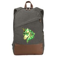 Cool St Patricks Day Lucky Shamrock Clover Unicorn Cotton Canvas Backpack