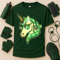 Cool St Patricks Day Lucky Shamrock Clover Unicorn Performance Shirt