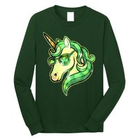 Cool St Patricks Day Lucky Shamrock Clover Unicorn Long Sleeve Shirt