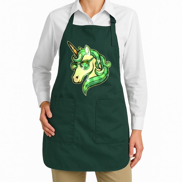 Cool St Patricks Day Lucky Shamrock Clover Unicorn Apron