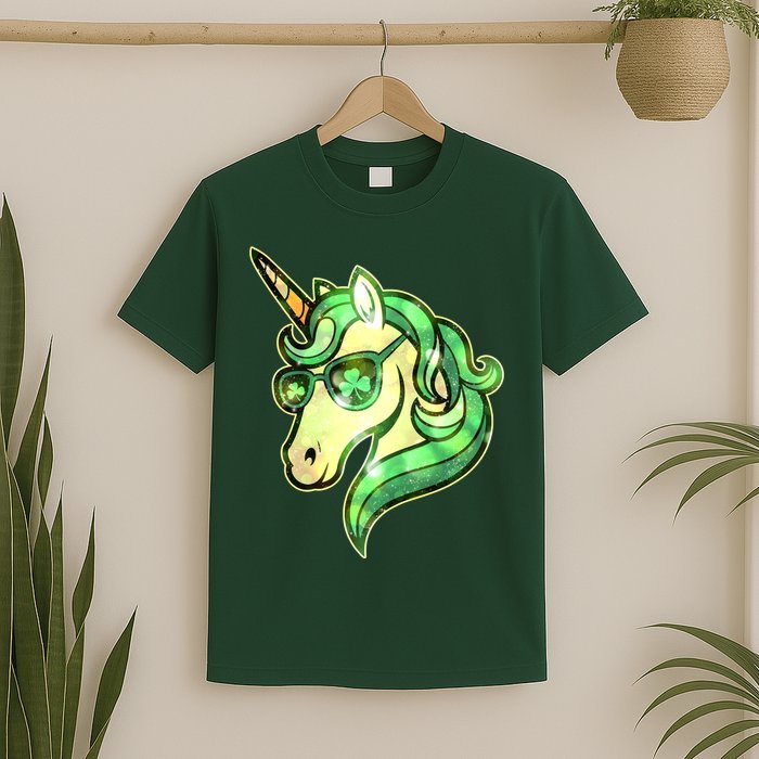 Cool St Patricks Day Lucky Shamrock Clover Unicorn T-Shirt