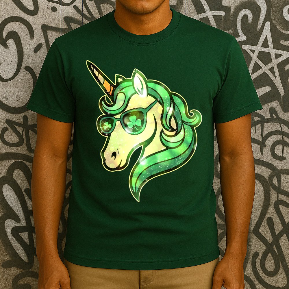 Cool St Patricks Day Lucky Shamrock Clover Unicorn T-Shirt