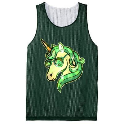 Cool St Patricks Day Lucky Shamrock Clover Unicorn Mesh Reversible Basketball Jersey Tank