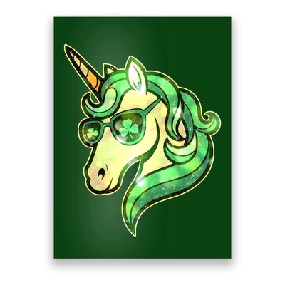 Cool St Patricks Day Lucky Shamrock Clover Unicorn Poster
