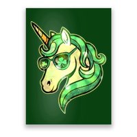 Cool St Patricks Day Lucky Shamrock Clover Unicorn Poster