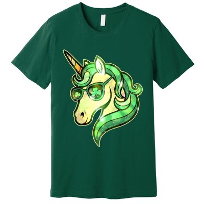 Cool St Patricks Day Lucky Shamrock Clover Unicorn Premium T-Shirt