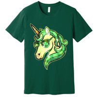 Cool St Patricks Day Lucky Shamrock Clover Unicorn Premium T-Shirt