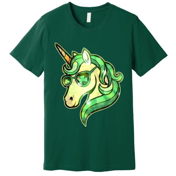 Cool St Patricks Day Lucky Shamrock Clover Unicorn Premium T-Shirt