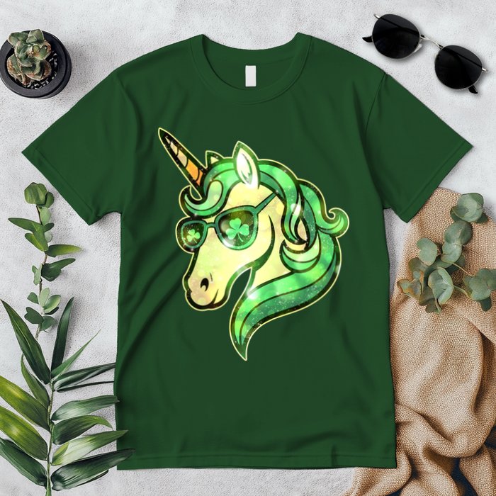 Cool St Patricks Day Lucky Shamrock Clover Unicorn Premium T-Shirt